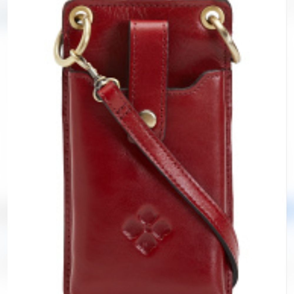Patricia Nash Farleigh Phone Crossbody Bag- Berry Red